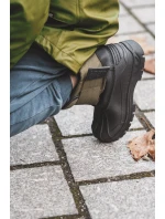 Dětské sněhule s rázovou podšívkou zateplené Khaki Big Star MM374123