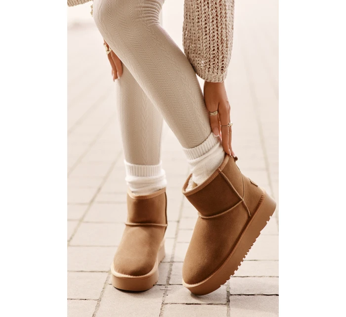 Dámské Semišové Sněhule Na Platformě Nad Kotníky Camel Rianaella Dámské Semišové Sněhule Na Platformě Nad Kotníky Camel Rianaella