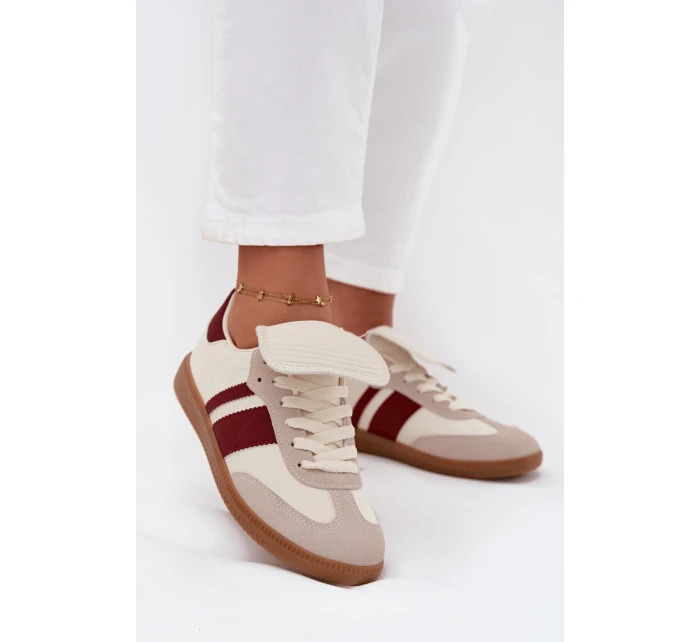 Nízké Dámské Tenisky S Ohnutým Jazykem Bordó Ardira Nízké Dámské Tenisky S Ohnutým Jazykem Bordó Ardira