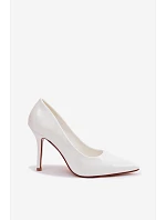Klasické lakované lodičky z imitace kůže bílé Odira