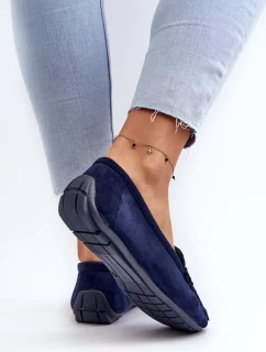 Dámské módní semišové mokasíny tmavě modrá Rabell