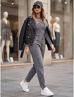Dámské džíny Mom Fit s elastickým pasem, šedé, FashionStreet UY3100 Dámské džíny Mom Fit s elastickým pasem, šedé, FashionStreet UY3100