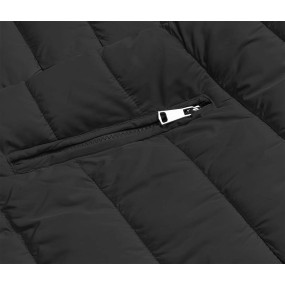 Oboustranná černá dámská zimní bunda (2M-21508)