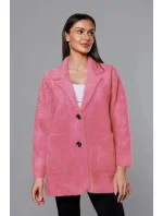 Krátký vlněný přehoz přes oblečení typu alpaka v lososové barvě model 18059153 - MADE IN ITALY