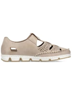 Rieker W RKR651 béžové kožené polobotky s háčkem a smyčkou