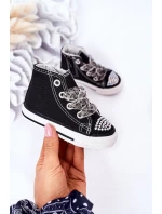 Dětské Tenisky Se Zirkony Černé Smile