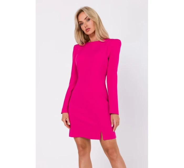 M755 Šaty s modelujícím prošíváním - fuchsiová