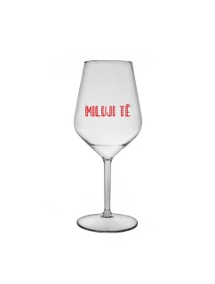 MILUJI TĚ - čirá nerozbitná sklenice na víno 470 ml