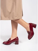 Módní dámské vínový polobotky na širokém podpatku Módní dámské vínový polobotky na širokém podpatku