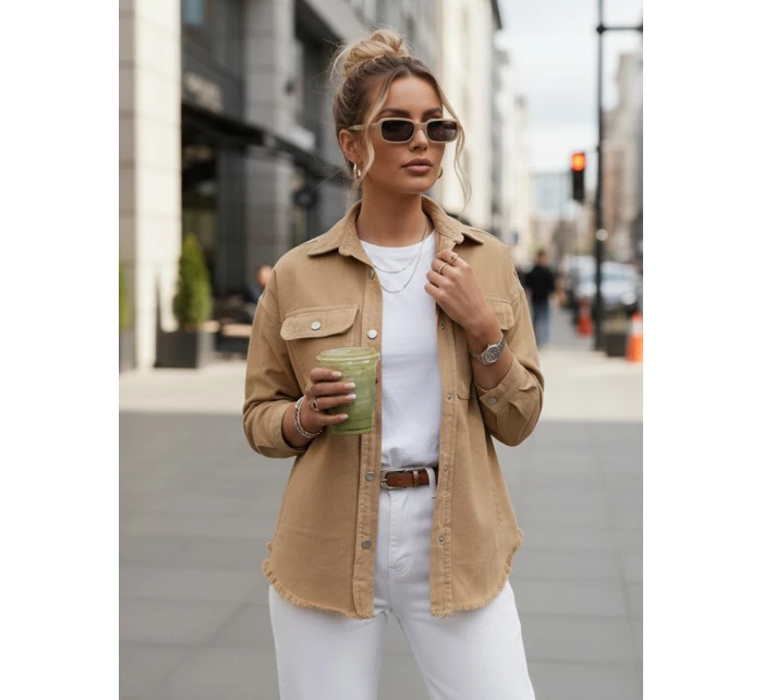 Dámská džínová bunda RAWEY béžová FashionStreet TY4308 Dámská džínová bunda RAWEY béžová FashionStreet TY4308