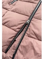 PIKOWANA DAMSKA KURTKA ZIMOWA Z KAPTUREM RÓŻ model 21242060 - Libland