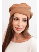 Dámská klasická hladká pletená čepice K420 camelová Dámská klasická hladká pletená čepice K420 camelová