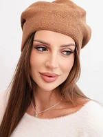 Dámská klasická hladká pletená čepice K420 camelová