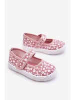 Dětské balerínky na suchý zip v potisku růžové Selah Dětské balerínky na suchý zip v potisku růžové Selah
