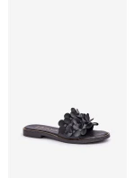 Zazoo 40381 Dámské Kožené Pantofle Na Plochém Podpatku Černé Zazoo 40381 Dámské Kožené Pantofle Na Plochém Podpatku Černé