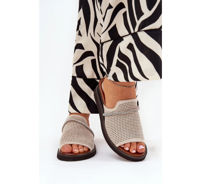 Dámské Klapky Na Klínu S Ozdobným Béžové model 21686874 - Boto Dámské Klapky Na Klínu S Ozdobným Béžové model 21686874 - Boto