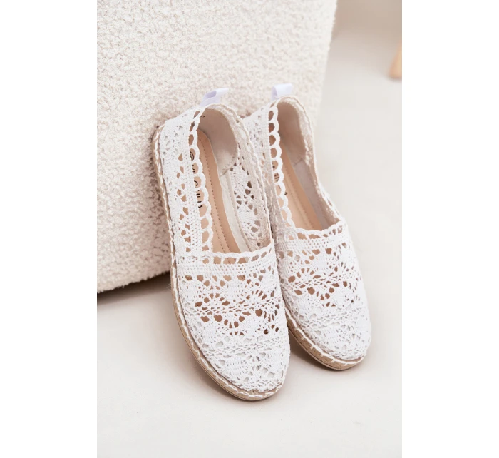 Dámské krajkové espadrilky bílé model 21701553 - Boto Dámské krajkové espadrilky bílé model 21701553 - Boto