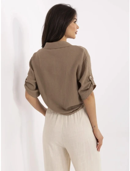 Koszula DHJ KS ciemny bezowy model 21129493 - FPrice Koszula DHJ KS ciemny bezowy model 21129493 - FPrice