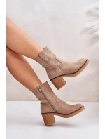 Zateplené Dámské Kotníkové Boty Na Podpatku Hnědé Vailia