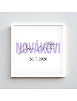 Personalizovaný magický fotoobraz v rámu - čtverec 20x20 - jména novomanželů