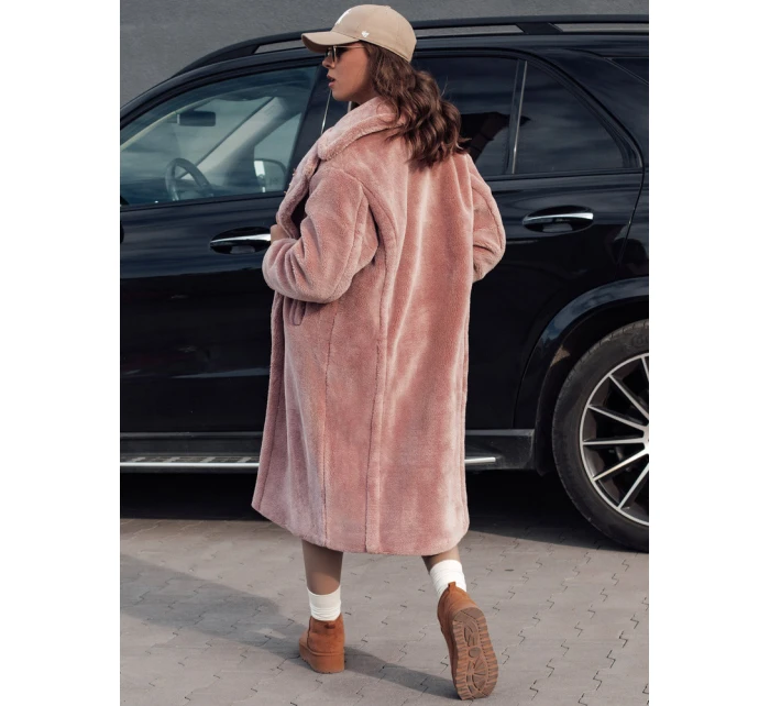 Dámský zimní kabát dlouhý růžový Dstreet model 21980925 - FashionStreet