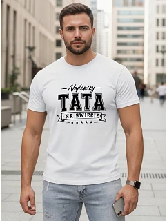 Tshirt męski z nadrukiem dla bawełniany biały model 22217747 - FashionStreet