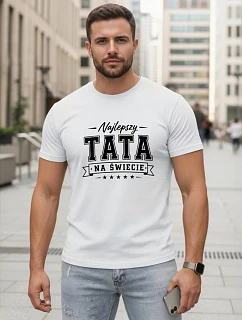 Tshirt męski z nadrukiem dla bawełniany biały model 22217747 - FashionStreet