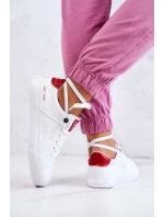 Kožené tenisky Big Star JJ274212 bílé a červené Kožené tenisky Big Star JJ274212 bílé a červené