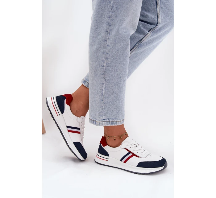 Dámské kožené sportovní boty modré model 21708095 - EVENTO Dámské kožené sportovní boty modré model 21708095 - EVENTO