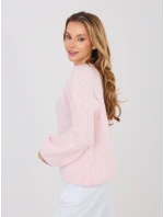 Sweter MI SW model 21954183 jasny różowy - FPrice Sweter MI SW model 21954183 jasny różowy - FPrice