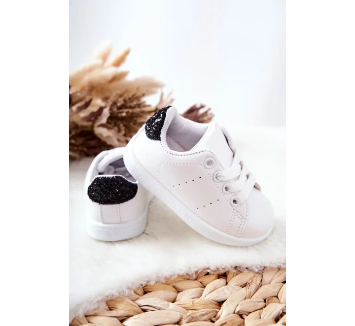 Dětské Tenisky Bíle-Cerné Glossy