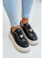 Kožené Dámské Tenisky Na Platformě S Broží Vinceza Černé Kožené Dámské Tenisky Na Platformě S Broží Vinceza Černé