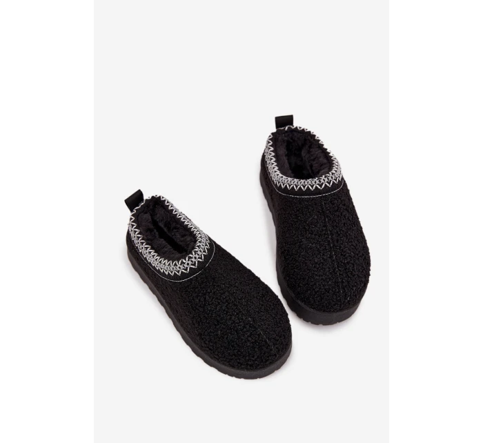 Dětské/módní sněhule s kožíškem typu beránek Selathiel – černé Dětské/módní sněhule s kožíškem typu beránek Selathiel – černé