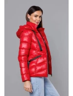 Červená krátká dámská zimní bunda (23066-(270)(1)) Červená krátká dámská zimní bunda (23066-(270)(1))