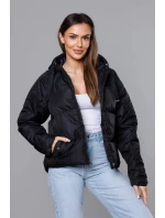 Černá bunda pro přechodné období s prošívanými rukávy (5M3113-392) Černá bunda pro přechodné období s prošívanými rukávy (5M3113-392)