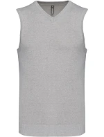 K Pánská svetrová vesta s výstřihem do V 20.K grey melange model 22422558 - Kariban K Pánská svetrová vesta s výstřihem do V 20.K grey melange model 22422558 - Kariban