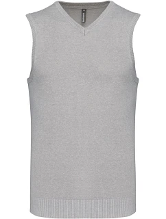 K Pánská svetrová vesta s výstřihem do V 20.K grey melange model 22422558 - Kariban
