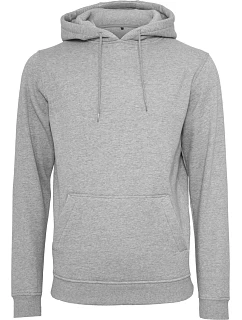 Build your Brand BY 011 Mikina s kapucí z těžké bavlny 56.0011 heather grey
