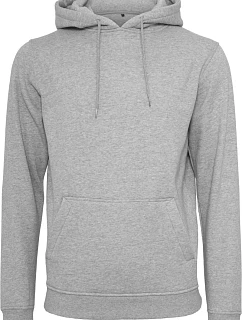 Build your Brand BY 011 Mikina s kapucí z těžké bavlny 56.0011 heather grey