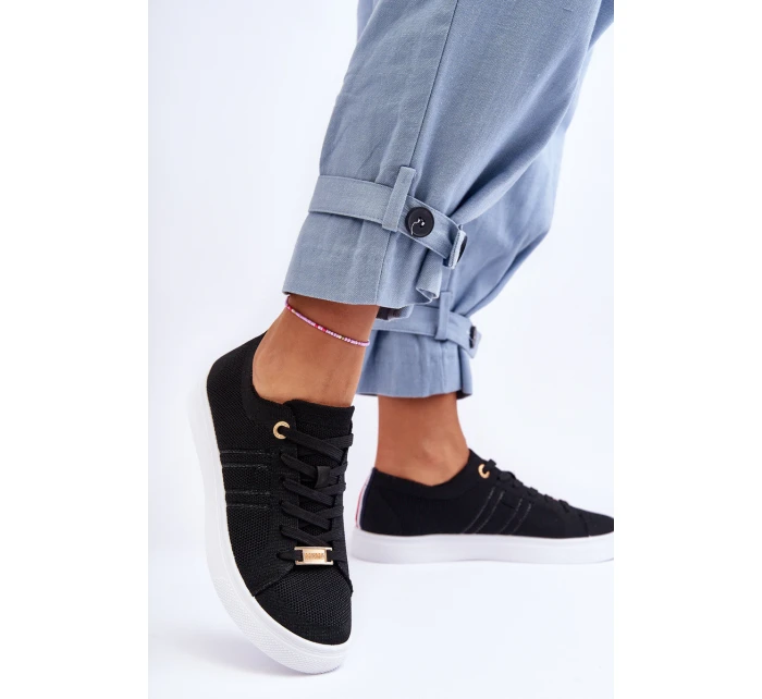 Dámské šněrovací tenisky černé Etna Dámské šněrovací tenisky černé Etna