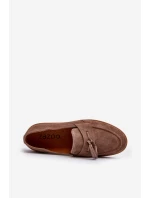 Pánské semišové mokasíny polobotky Zazoo 1566 hnědé