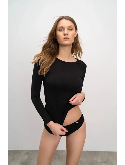 Dámské triko s dlouhým rukávem model 21750278 Černá - Vamp Dámské triko s dlouhým rukávem model 21750278 Černá - Vamp