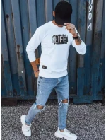Pánská bílá mikina s potiskem FashionStreet BX5362