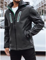 Pánská softshellová bunda s kapucí tmavě šedá Dstreet TX4475