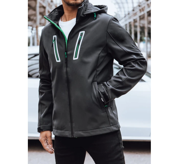 Pánská softshellová bunda s kapucí tmavě šedá Dstreet TX4475