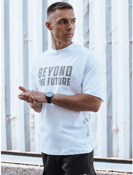 FashionStreet pánské bílé tričko RX5527 FashionStreet pánské bílé tričko RX5527