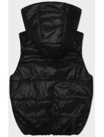 Černá péřová vesta s odepínací kapucí (B8247-1)