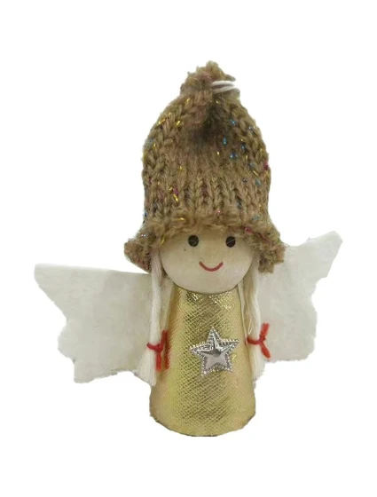 VÁNOČNÍ PŘÍVĚSEK ANDĚL ZLATÝ 7CM