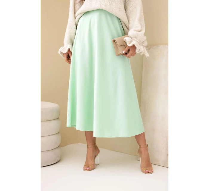 Dámská viskózová rozšířená sukně mátová