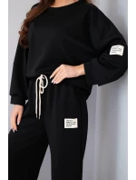 Dámská souprava máslo mikina + kalhoty černý